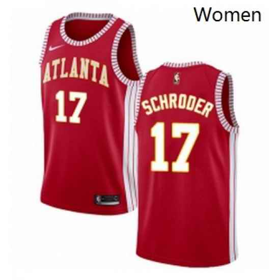 Womens Nike Atlanta Hawks 17 Dennis Schroder Swingman Red NBA Jersey Statement Edition